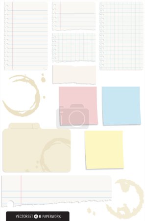 Set of 10 Note Paper Vectors