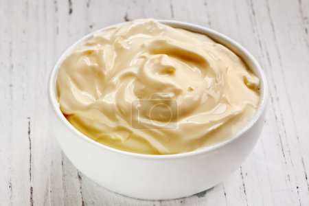 Cream Fraiche in White Bowl