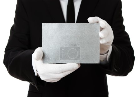 Blank Silver Card With Copy Space