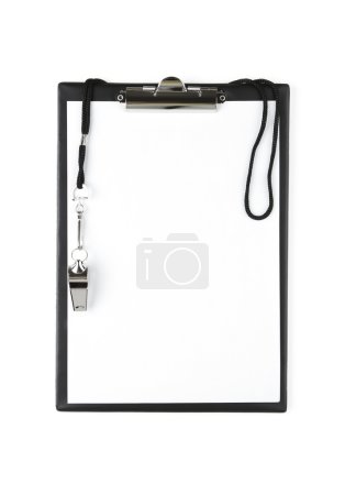 Blank sports clipboard on white background