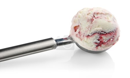 Ice cream in stainless steal ice cream scoop