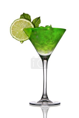 Cocktail with crushed ice and lime