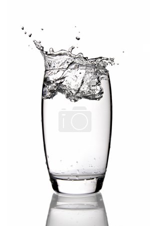 Water splashing in glass