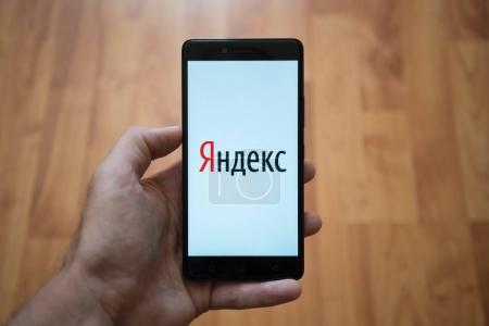Yandex logo on smartphone screen