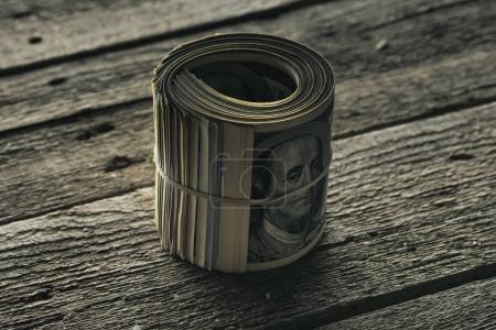 dollar banknotes in roll 