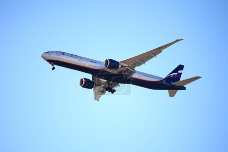 Aeroflot Russian Airlines Boeing 777 approaching Ben Gurion Inte