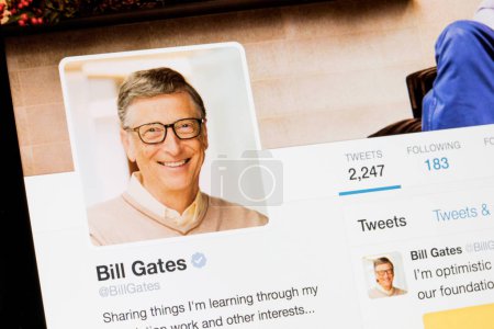 RIGA, LATVIA - February 02, 2017: Bill Gates Twitter profile.