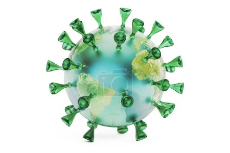Virus Earth, 3D rendering 