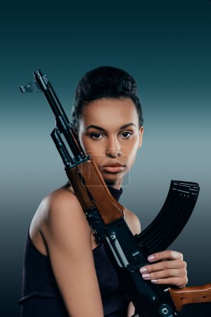 african american girl with rifle