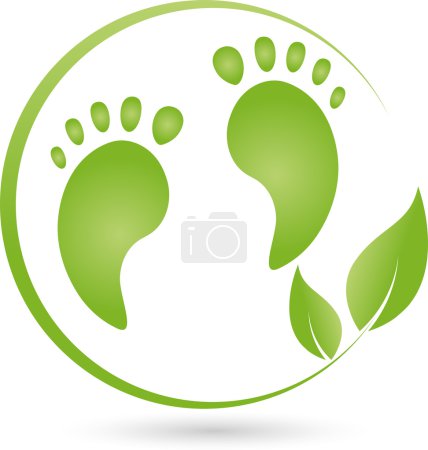 Two feet and plant, logo, pedicure