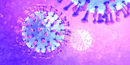 3D rendering Coronavirus close-up banner