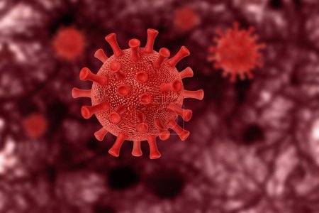 Coronavirus cells blurred medical background