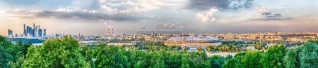 Panoramic view of central Moscow from Sparrow Hills. Russia