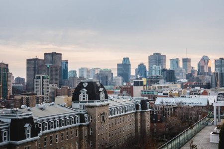Montreal, Canada - November 24, 2017: Montreal Downtown View from East during Sunset