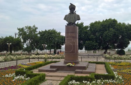 Makhachkala, Dagestan/Russia - June 15 2017: A monument to Dagestani poet Suleiman Stalsky