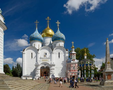 Central square of the Trinity Lavra of St. Sergius. Sergiyev Posad, Moscow region, Golden ring, Russia