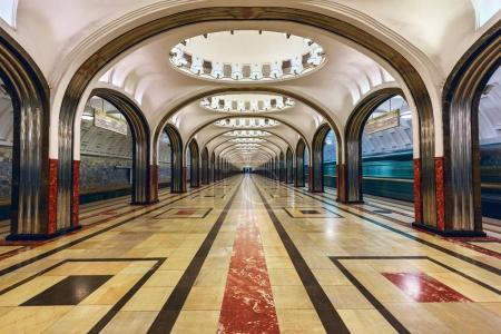 Metro station Mayakovskaya. Moscow, Russia