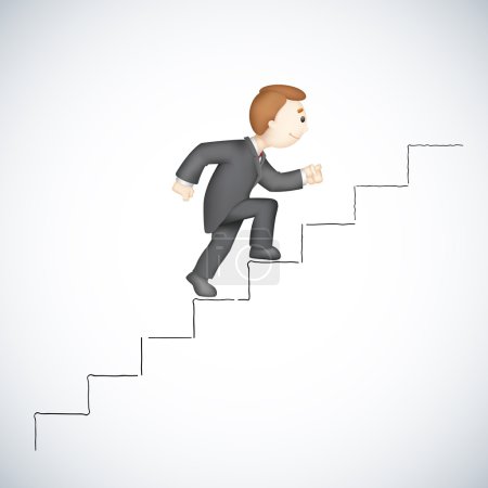Business man Climbing Success Stair