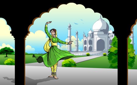 Indian Classic Dancer performing in Taj Mahal