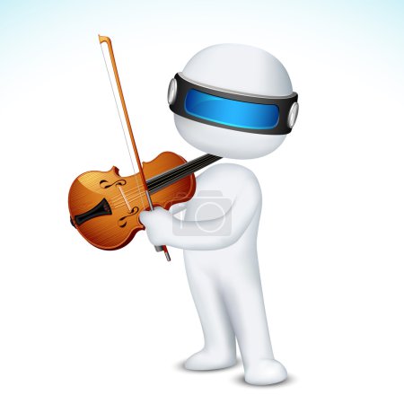 3d Man in Vector Playing Violin