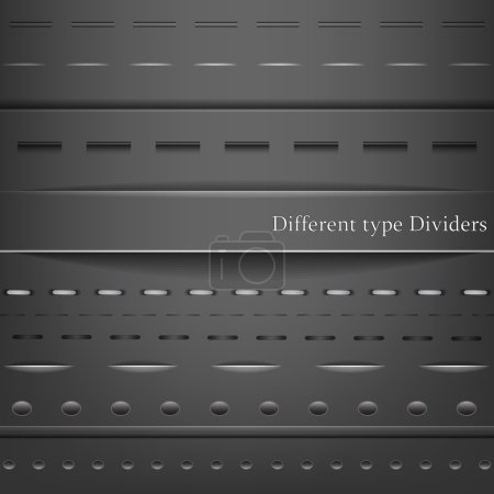 Black set of web instrument dividers