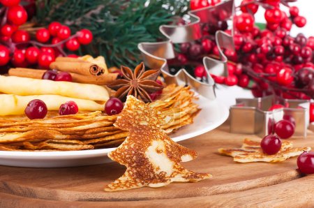 Pancakes with christmas berry