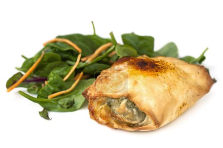 Chicken Filo with Spinach Salad over White