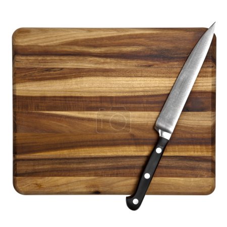 Knife on Chopping Board Isolated