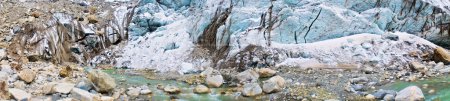 Gomukh panorama,, source of Ganga .Ice cave.