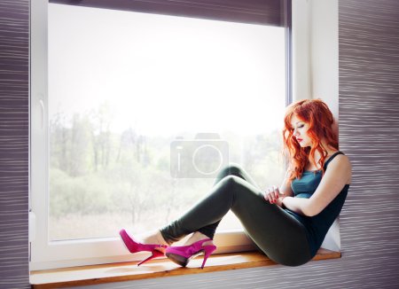 Young lonely woman