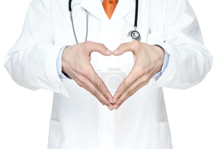 Heart shape made of doctor's hands