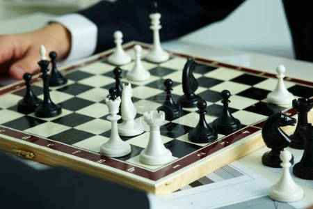 Figures on chessboard