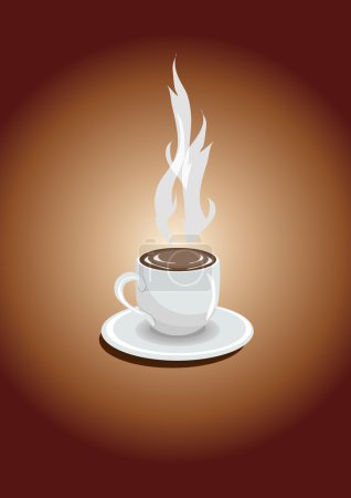 One cup of espresso on a brown background