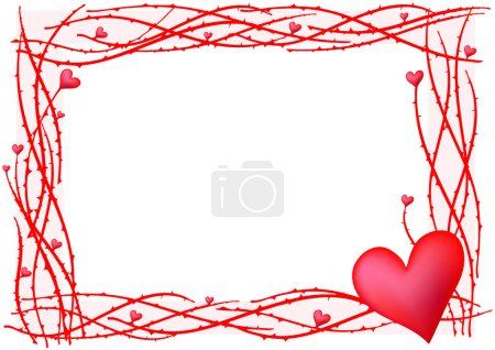 Red valentine frame with heart