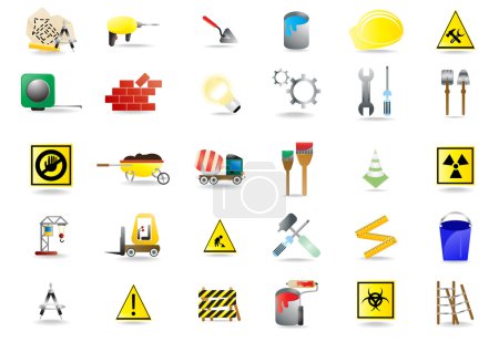 Set of under construction icons
