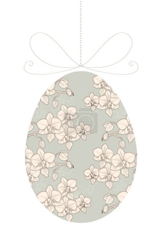 Floral Easter egg on ribbon