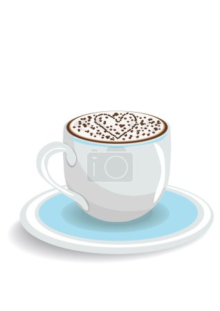 Vector illustration of one cup of cappuccino