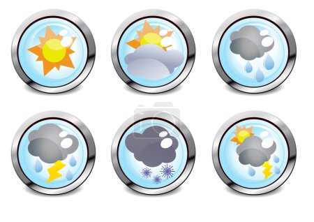 Six weather glossy buttons