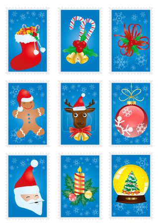 Reeting cards with Christmas symbols