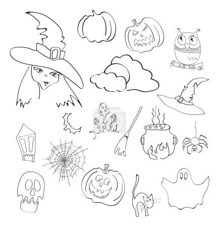 Vector illustration of halloween elements