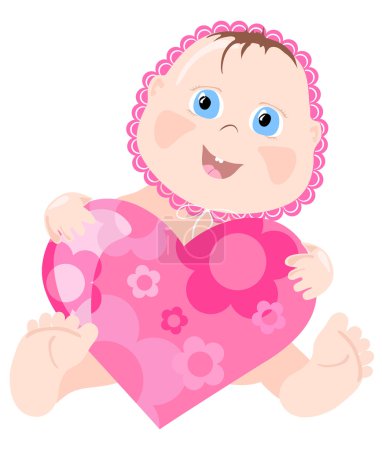 Lovely infant with pink heart