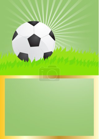 Card with green background of soccer ball