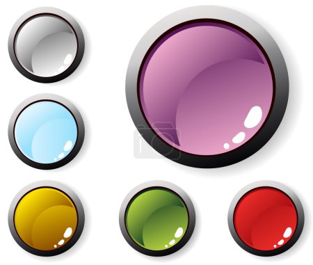 Vector illustration of colorful glossy buttons