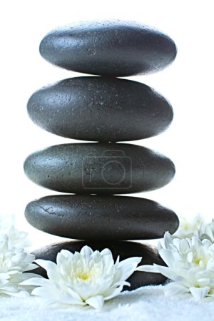 Stack of volcanic pebbles