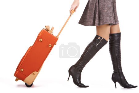 Female with suitcase