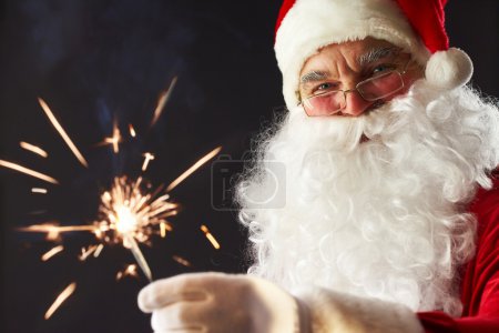 Santa with a sparkler