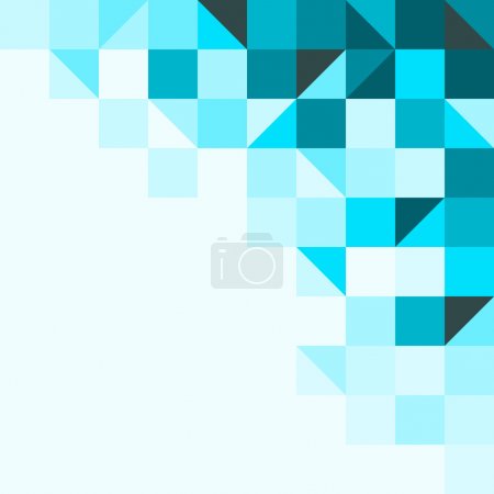 Blue background with triangles and squares